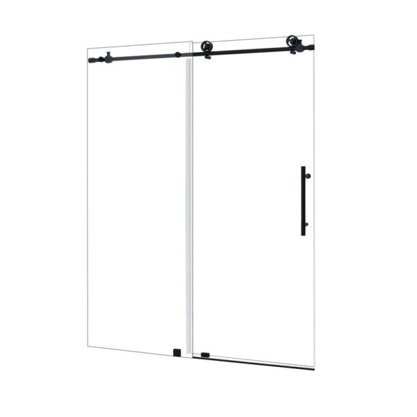 Altair SD80460-SS-MB Gareth 60 x 78 Inch Single Sliding Frameless Shower Door with Clear Glass - Matte Black