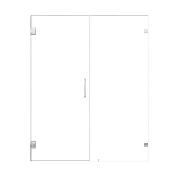 Altair SD80660-HI Roisin 60 x 74 Inch Frameless Hinged Shower Door with Clear Glass