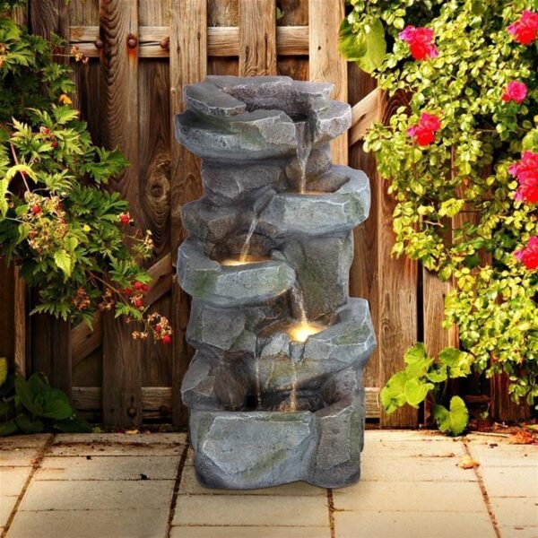 Design Toscano SH202670 19 Inch Rocky Peak Cascading Waterfall Fountain