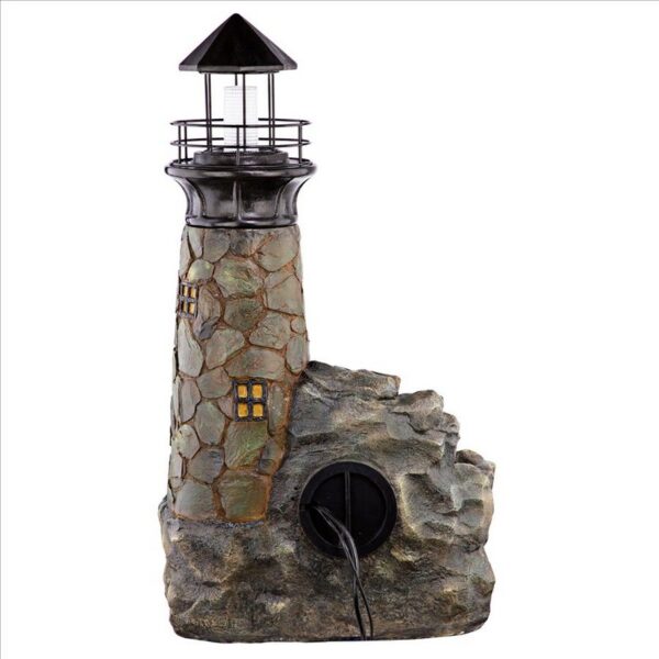 Design Toscano SH32122 21 Inch Seaside Lighthouse LED Illuminated Cascading Garden Fountain