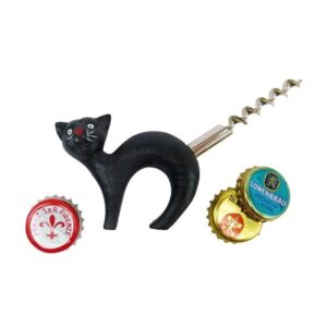 Design Toscano SP2310 5 Inch Cat Bottle Opener with Corkscrew Tail - Black