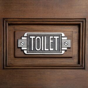 Design Toscano SP3197 6 Inch Art Deco Toilet Door Sign