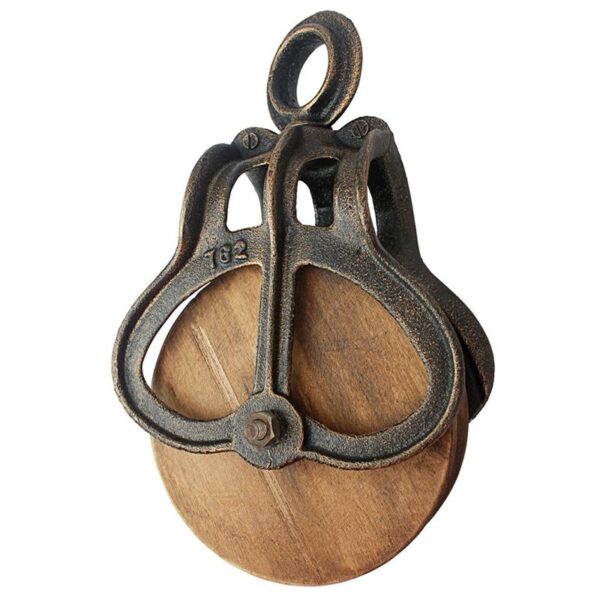 Design Toscano SP3610 6 1/2 Inch Large Iron and Wood Farm Pulley