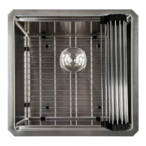 Nantucket Sinks SR-PS-1919-16 Pro Series 19 Inch Prep-Station Single Bowl Undermount Stainless Steel Entertainment Kitchen Sink