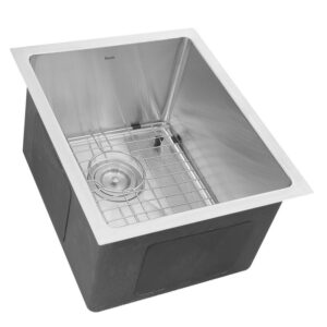 Nantucket Sinks SR1815 Pro Series 15 Inch Undermount Small Radius Stainless Steel Bar/Prep Sink