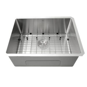 Nantucket Sinks SR2318-16 Pro Series 23 Inch Single Bowl Undermount Rectangle 16 Gauge Stainless Steel Kitchen Sink