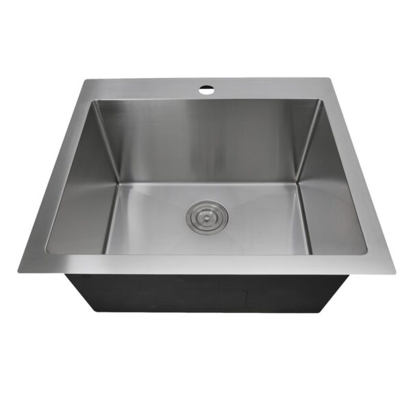 Nantucket Sinks SR2522-12-16 25 Inch Pro Series Rectangle Topmount Small Radius Corners Stainless Steel Laundry Sink