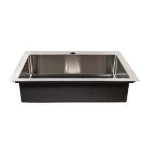 Nantucket Sinks SR2522-5.5-16 Pro Series 25 Inch Single Bowl 304 Stainless Steel Drop In Kitchen Sink - Stainless Steel