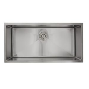 Nantucket Sinks SR3618-16 Pro Series 36 Inch Oversized Large Rectangle Bowl Undermount Small Radius Corners Stainless Steel Kitchen Sink