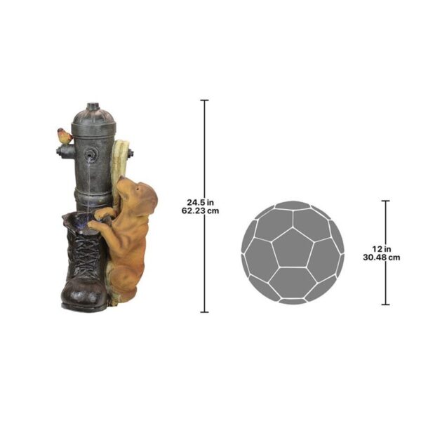 Design Toscano SS10494 15 1/2 Inch Fire Hydrant Pooch Garden Fountain