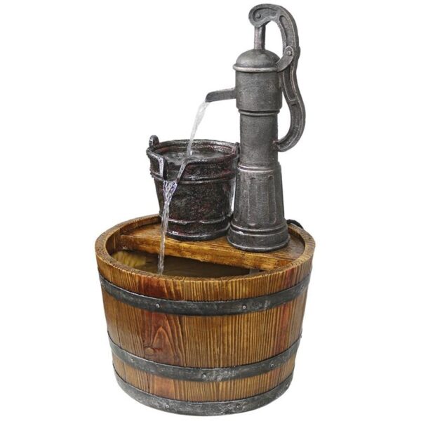 Design Toscano SS11155 13 1/2 Inch Cistern Well Pump Barrel Fountain