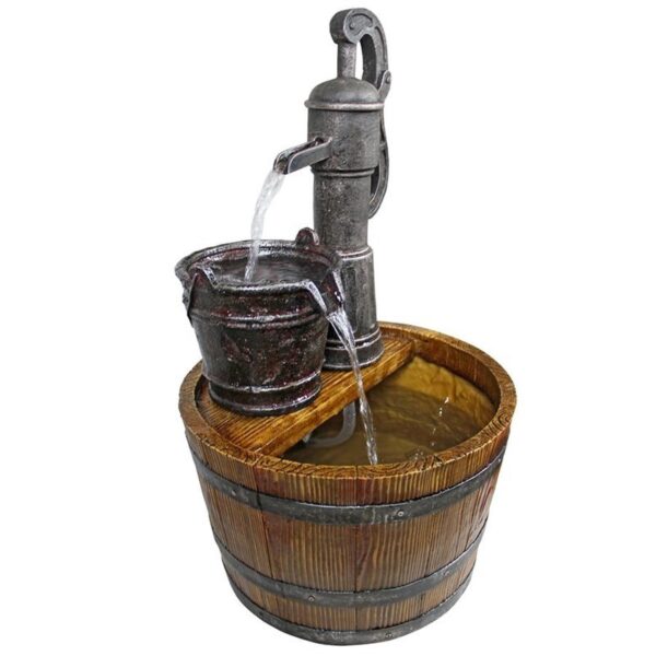 Design Toscano SS11155 13 1/2 Inch Cistern Well Pump Barrel Fountain