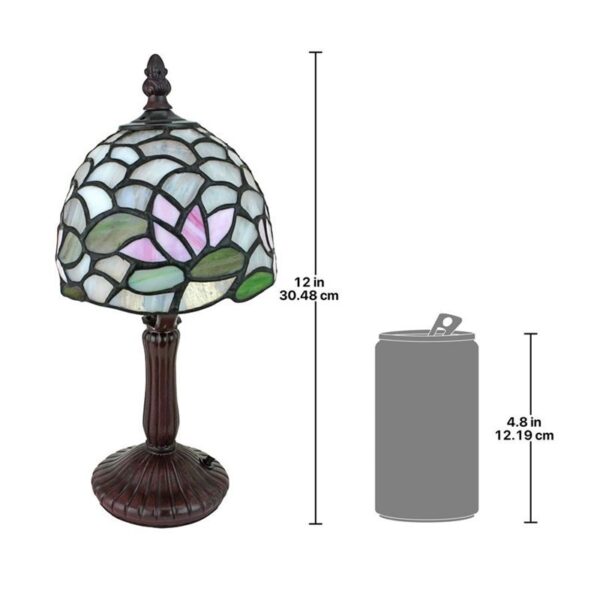 Design Toscano TF10039 5 1/2 Inch Lotus Flower Petite Stained Glass Lamp