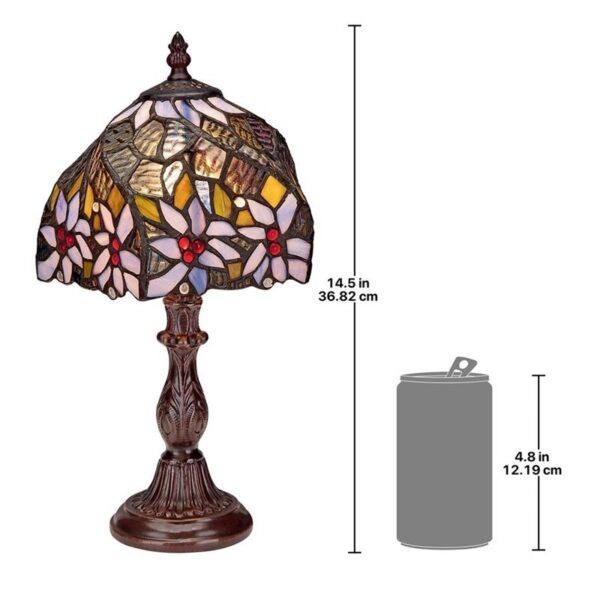 Design Toscano TF10044 8 Inch Light Flower Stained Glass Lamp - Blue