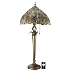 Design Toscano TF85001 16 Inch Croton Leaves Stained Glass Table Lamp