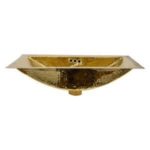 Nantucket Sinks TRB-OF 19.8 Inch Brass Hammered Brightwork Single Bowl Sink