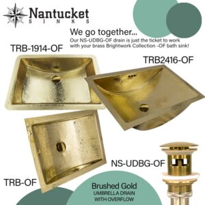 Nantucket Sinks TRB-OF 19.8 Inch Brass Hammered Brightwork Single Bowl Sink