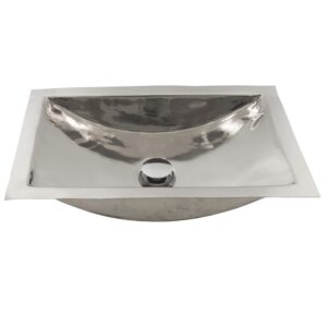 Nantucket Sinks TRS-SM Brightwork Home 19.8 Inch Rectangle Bathroom Sink in Stainless Steel