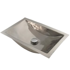 Nantucket Sinks TRS-SM Brightwork Home 19.8 Inch Rectangle Bathroom Sink in Stainless Steel