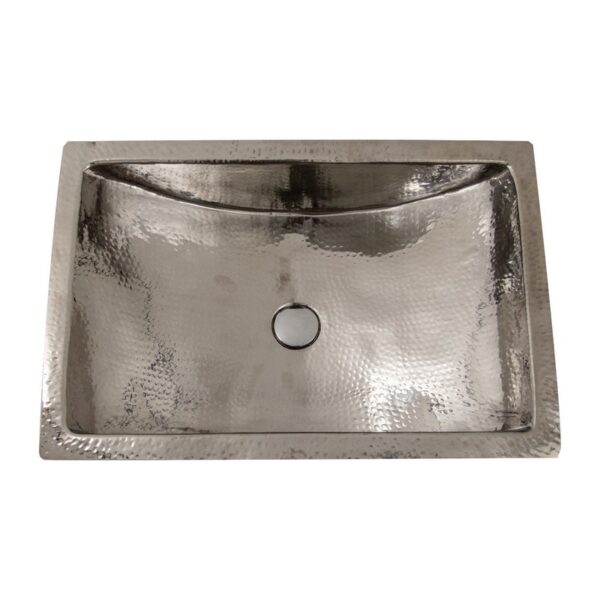 Nantucket Sinks TRS2416 Brightwork Home 23.75 Inch Hand Hammered Bathroom Sink in Stainless Steel