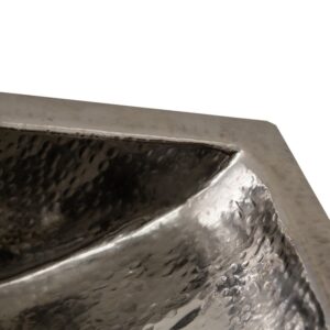 Nantucket Sinks TRS2416 Brightwork Home 23.75 Inch Hand Hammered Bathroom Sink in Stainless Steel