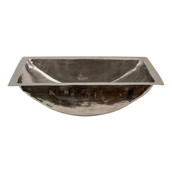 Nantucket Sinks TRS2416 Brightwork Home 23.75 Inch Hand Hammered Bathroom Sink in Stainless Steel