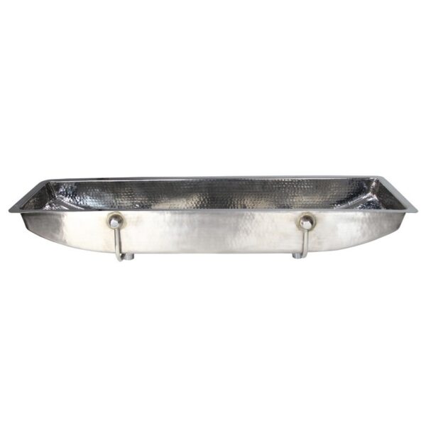 Nantucket Sinks TRS48-OF Stainless Steel Double Trough Undermount Bathroom Sink with Overflow