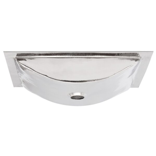 Nantucket Sinks TRS Brightworks Home 19.8 Inch Hand Hammered Rectangle Undermount Bathroom Sink in Stainless Steel