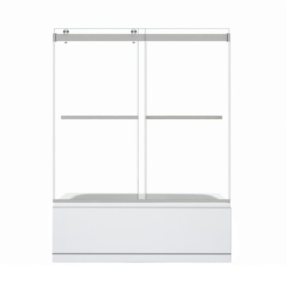 Altair TS80160-BP Marcelo 60 x 58 Inch By Pass Frameless Tub Door with Clear Glass