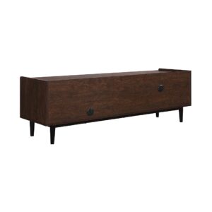 Manhattan Comfort Duane 59.25 Modern Ribbed TV Stand in Dark Brown and Black