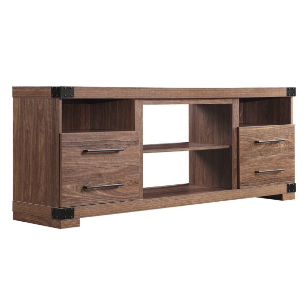 Manhattan Comfort Richmond 60" TV Stand with 2 Drawers and 4 Shelves in Brown