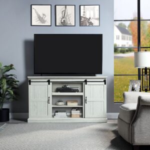 Manhattan Comfort Myrtle 60" TV Stand with 2 Sliding Doors in Cream Oak