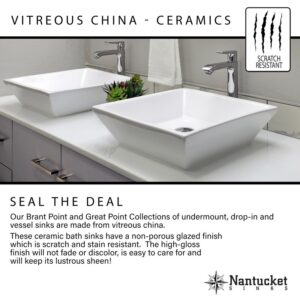 Nantucket UM-17x14-B-K 20 Inch Great Point Undermount Crafted Bath Sink