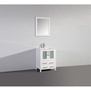 Legion Furniture WA7924W 24 Inch Solid Wood Vanity Set with Mirror in White, No Faucet