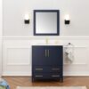 Legion Furniture WA7930-B 30 Inch Solid Wood Vanity Set with Mirror in Blue, No Faucet