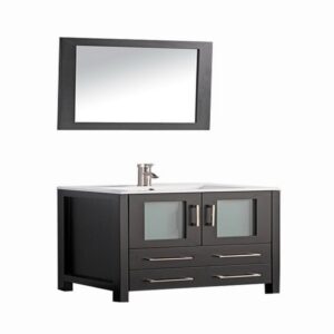 Legion Furniture WA7930E 30 Inch Solid Wood Vanity Set with Mirror in Espresso, No Faucet