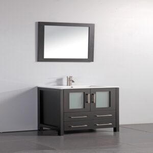 Legion Furniture WA7930E 30 Inch Solid Wood Vanity Set with Mirror in Espresso, No Faucet