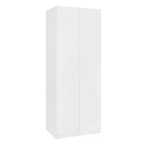 Manhattan Comfort Lee Modern Freestanding Wardrobe Closet 1.0 with 4 Shelves and 2 Drawers in White