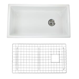 Nantucket Sinks Wellfleet-3419W Cape 34 1/4 Inch Undermount Fireclay Kitchen Sink