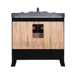 Legion Furniture WH2838 Vanity 38 Inch Solid Wood Sink Vanity With Granite Top-No Faucet And Backplash in Black