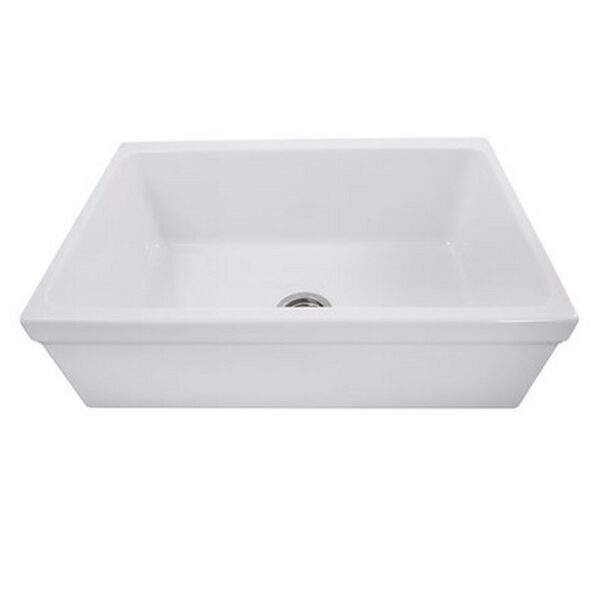 Nantucket Sinks WH3018FCL Cape Collection 29.5 Inch Reversible Single Bowl Undermount Fireclay Farmhouse Kitchen Sink