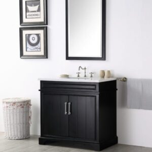 Legion Furniture WH7736-E 36 Inch Vanity in Espresso with Quartz Top, No Faucet