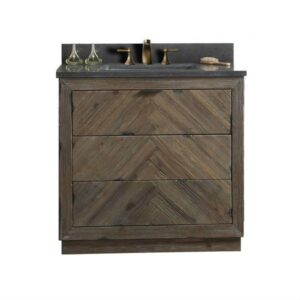 Legion Furniture WH8536 36 Inch Wood Vanity in Brown with Marble  Top, No Faucet