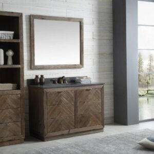 Legion Furniture WH8548 48 Inch Wood Vanity in Brown with Marble  Top, No Faucet