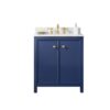 Legion Furniture WLF2130-B 30 Inch Blue Finish Sink Vanity Cabinet with Carrara White Top