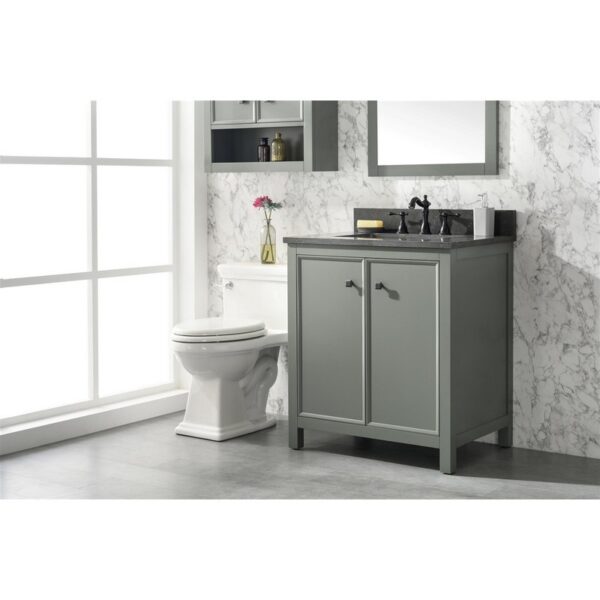 Legion Furniture WLF2130-PG 30 Inch Pewter Green Finish Sink Vanity Cabinet with Blue Lime Stone Top