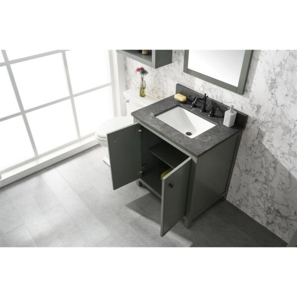 Legion Furniture WLF2130-PG 30 Inch Pewter Green Finish Sink Vanity Cabinet with Blue Lime Stone Top