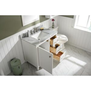 Legion Furniture WLF2136-W 36 Inch White Finish Sink Vanity Cabinet with Carrara White Top