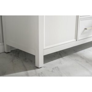 Legion Furniture WLF2154-W 54 Inch White Finish Double Sink Vanity Cabinet with Carrara White Top