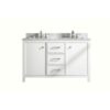 Legion Furniture WLF2154-W 54 Inch White Finish Double Sink Vanity Cabinet with Carrara White Top